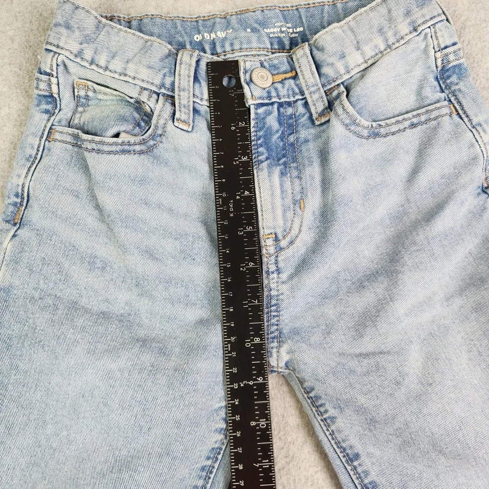 Old Navy Jeans Girls Size 8 Blue Denim Baggy Wide Leg High‎ Rise Built-In Tough